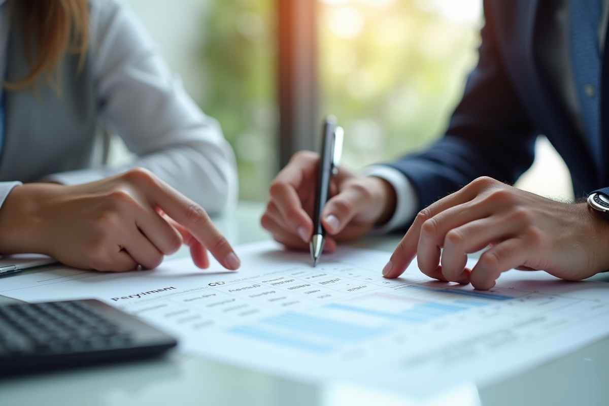 Conseiller financier expliquant un plan de remboursement